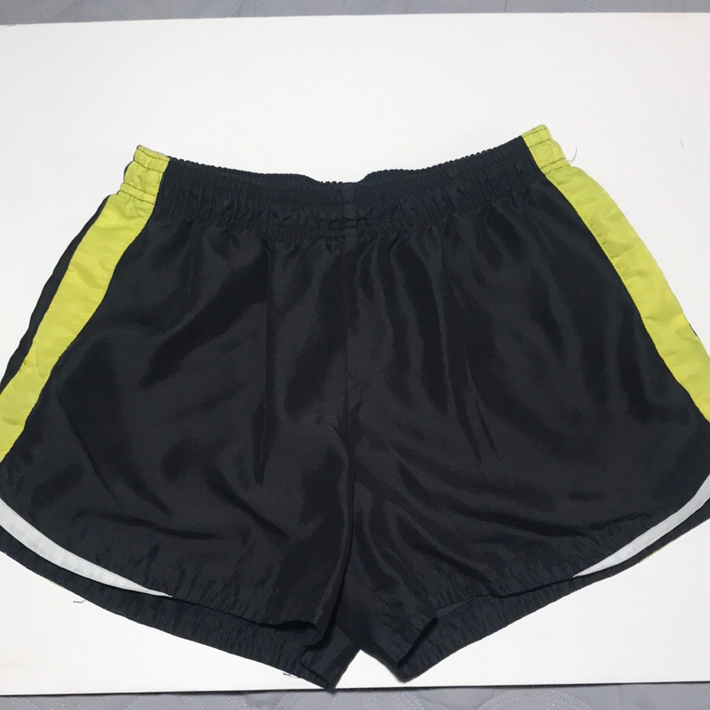 Yellow striped running shorts